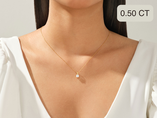 Cushion Cut Diamond Solitaire Pendant - Prime & Pure