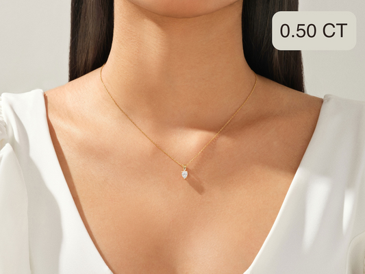 Pear Cut Diamond Solitaire Pendant - Prime & Pure