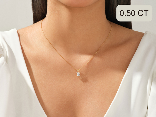 Radiant Cut Diamond Solitaire Pendant - Prime & Pure