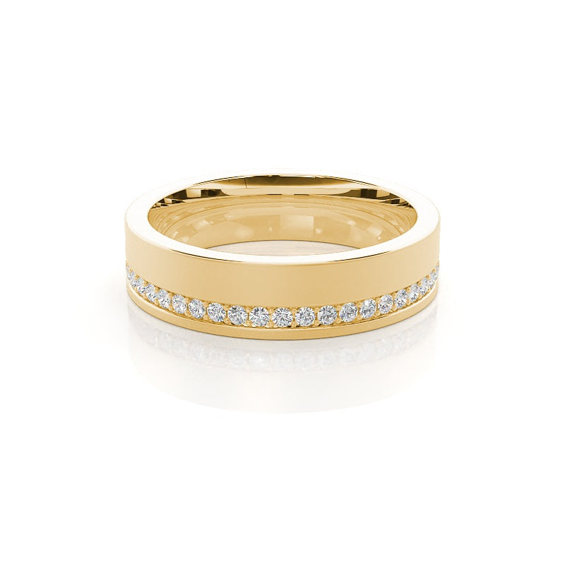 Studded Comfort Fit Wedding Band - Prime & Pure
