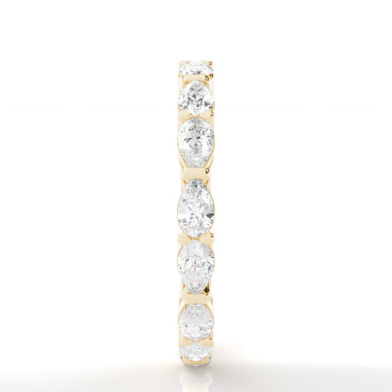 Horizontal Prong Setting Pear Diamond Wedding Ring - Prime & Pure