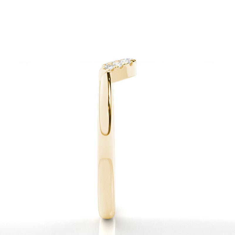 Studded Slight Comfort Fit Diamond Shaped Band - Prime & Pure