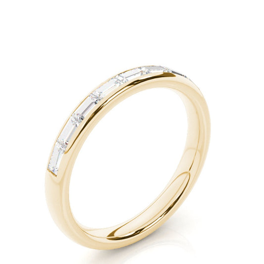 Channel Set Baguette Diamond Comfirt Fit Wedding Ring - Prime & Pure