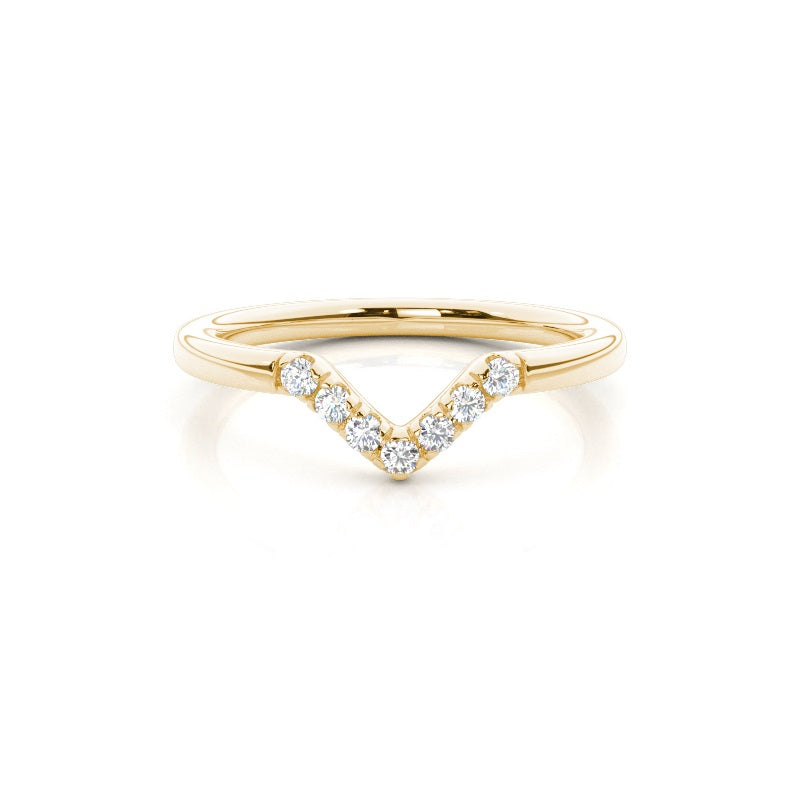 Studded Slight Comfort 2nd Fit Diamond Shaped Band - Prime & Pure