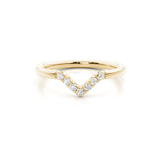 Studded Slight Comfort 2nd Fit Diamond Shaped Band - Prime & Pure