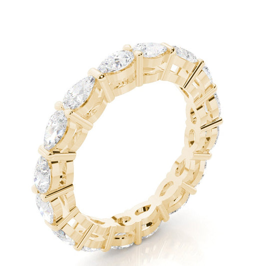 Horizontal Prong Setting Pear Diamond Wedding Ring - Prime & Pure