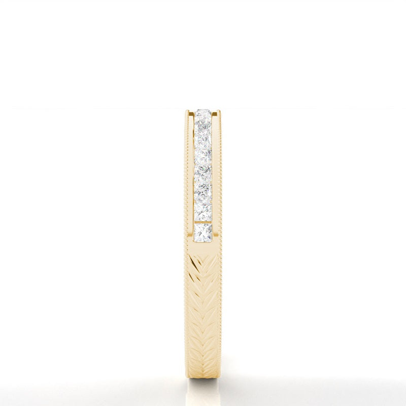 Studded Slight Comfort Fit Diamond Wedding Band - Prime & Pure
