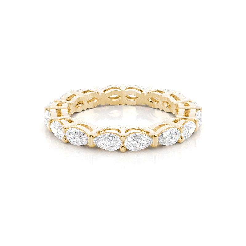 Horizontal Prong Setting Pear Diamond Wedding Ring - Prime & Pure
