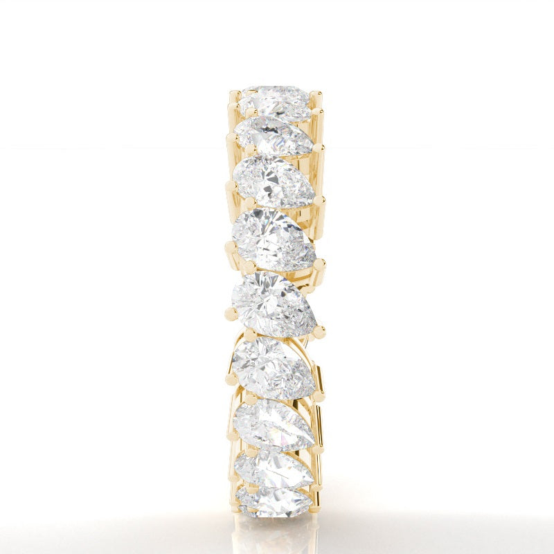 Diagonal Prong Setting Pear Diamond Wedding Ring - Prime & Pure