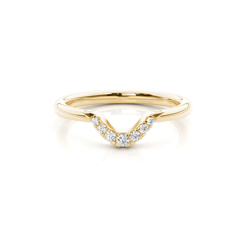 Studded Slight Comfort Fit Diamond Shaped Band - Prime & Pure