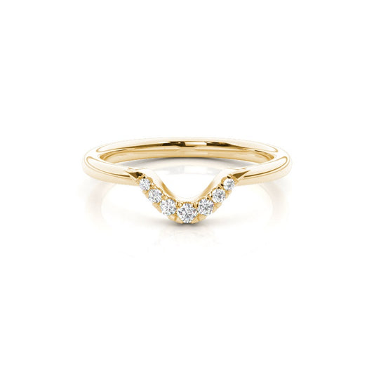 Studded Slight Comfort Fit Diamond Shaped Band - Prime & Pure