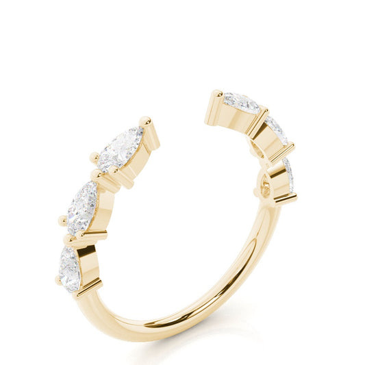 Pear diamond Open Wedding Band - Prime & Pure