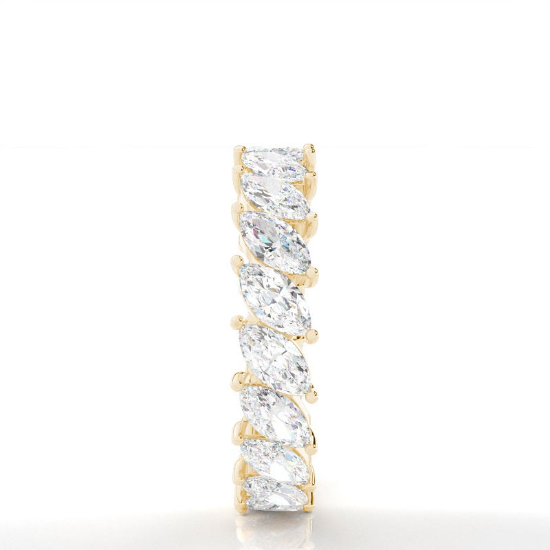 Diagonal iconic Prong Setting Marquise Diamond Wedding Ring - Prime & Pure