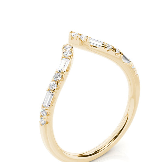 Studded Diamonds Open Wedding Band - Prime & Pure