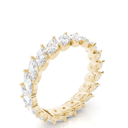Diagonal iconic Prong Setting Marquise Diamond Wedding Ring - Prime & Pure