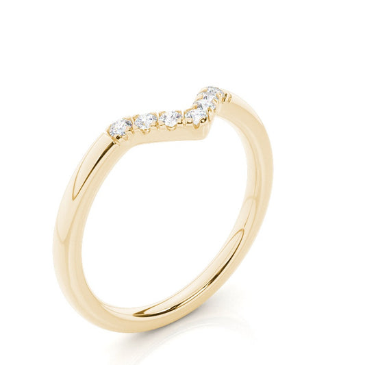 Studded Slight Comfort 2nd Fit Diamond Shaped Band - Prime & Pure