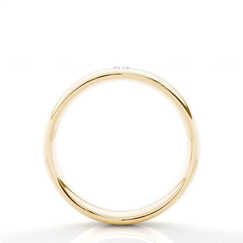 Comfort Fit One Diamond Wedding Band - Prime & Pure