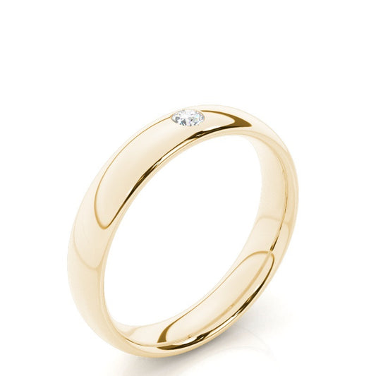 Comfort Fit One Diamond Wedding Band - Prime & Pure