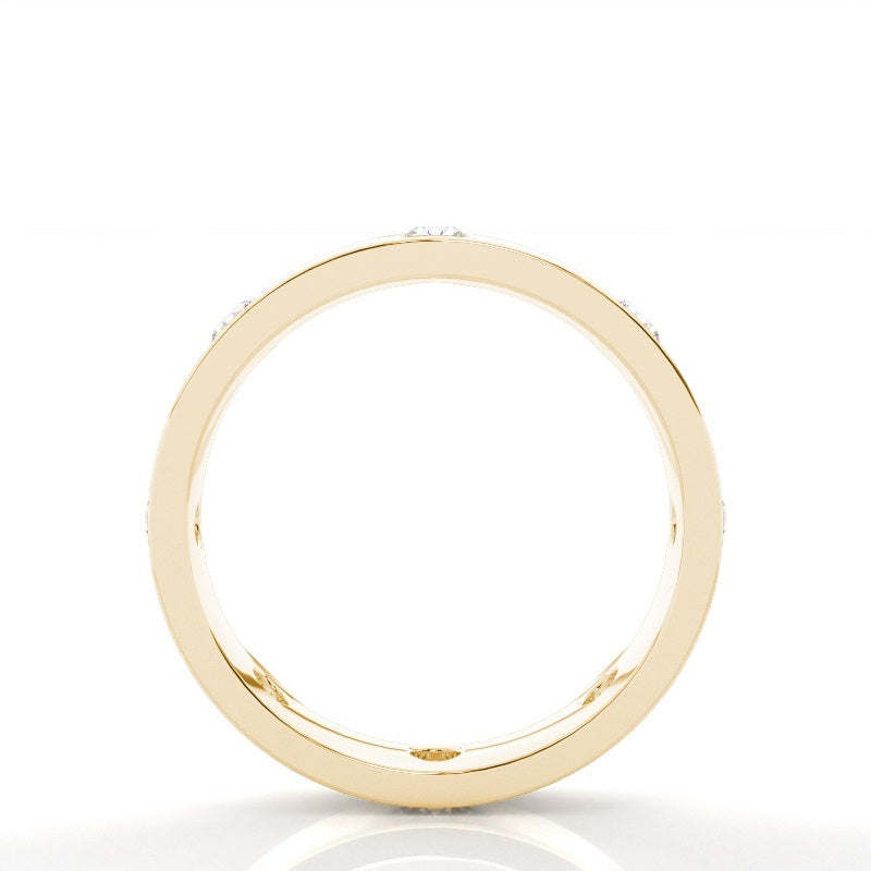 Studded Flat Comfort Fit Diamond Wedding Band - Prime & Pure