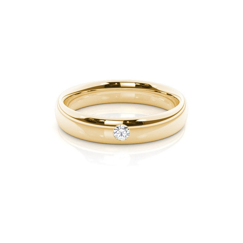 Comfort Fit One Diamond Wedding Band - Prime & Pure