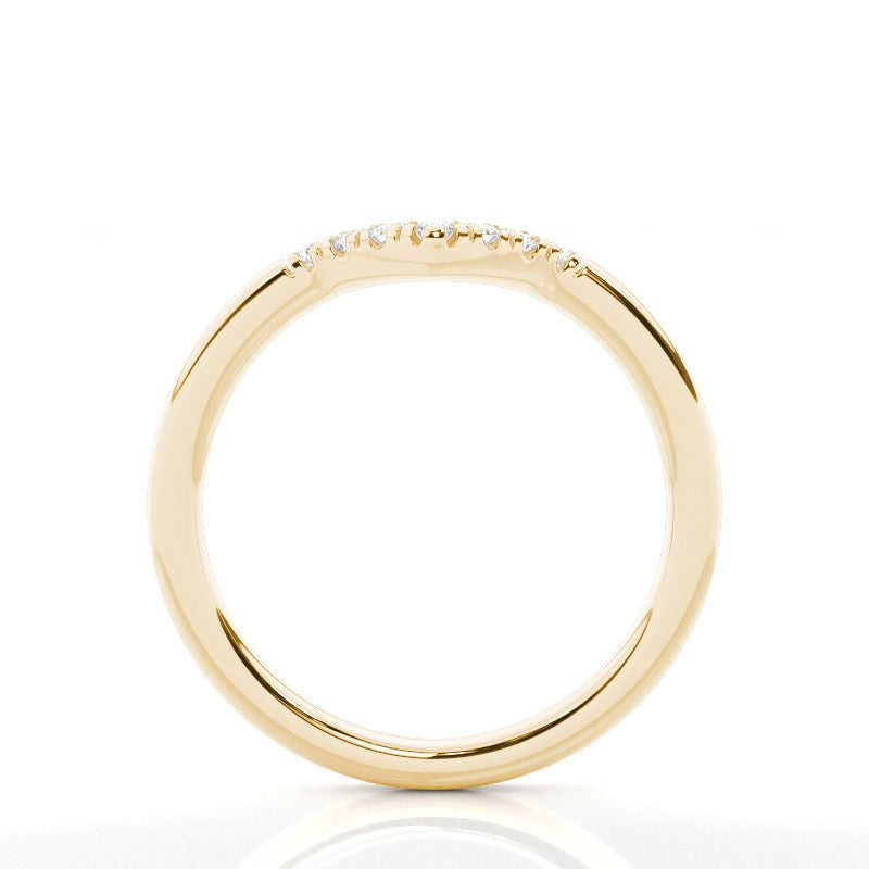 Studded Slight Comfort 2nd Fit Diamond Shaped Band - Prime & Pure