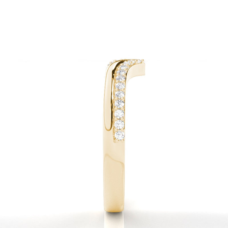 Studded Flat Profile Diamond Shaped Band - Prime & Pure