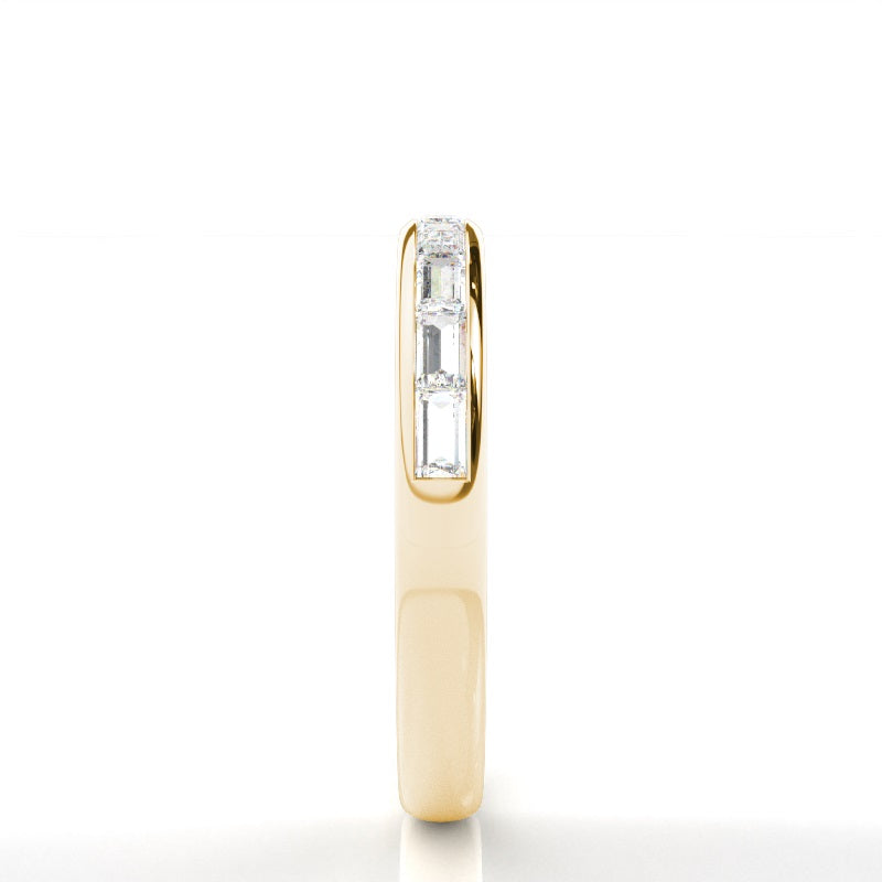 Channel Set Baguette Diamond Comfirt Fit Wedding Ring - Prime & Pure