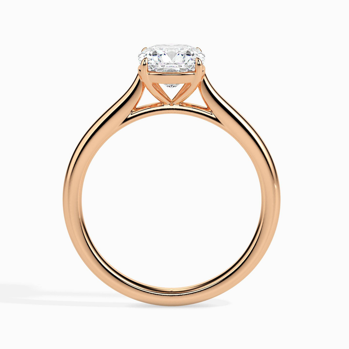 1ct D-VS1 Cushion Lab grown Diamond Solitaire ring in 18k Gold