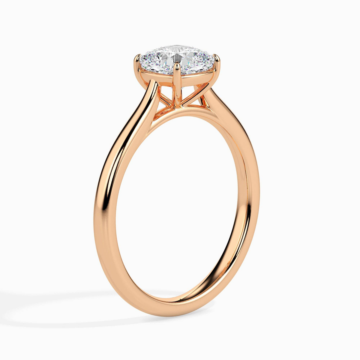 1ct D-VS1 Cushion Lab grown Diamond Solitaire ring in 18k Gold
