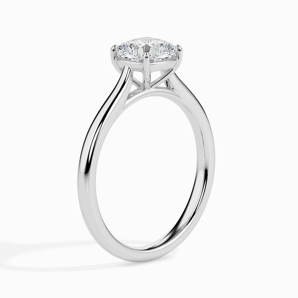 1ct D-VS1 Cushion Lab grown Diamond Solitaire ring in 18k Gold