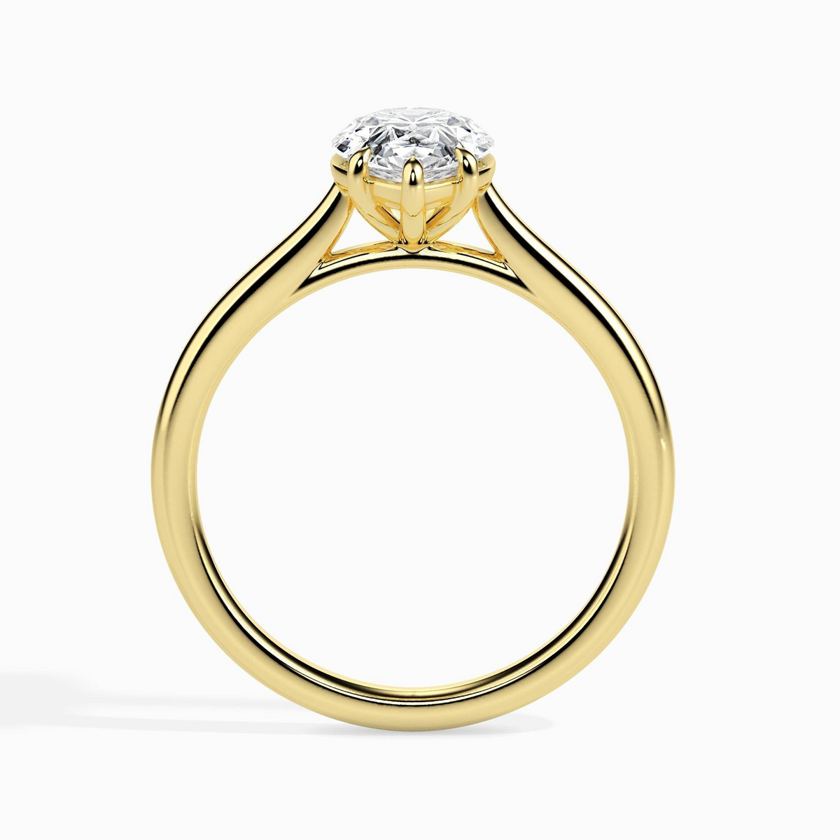 1ct D-VS1 Pear Lab grown Diamond Solitaire ring in 18k Gold