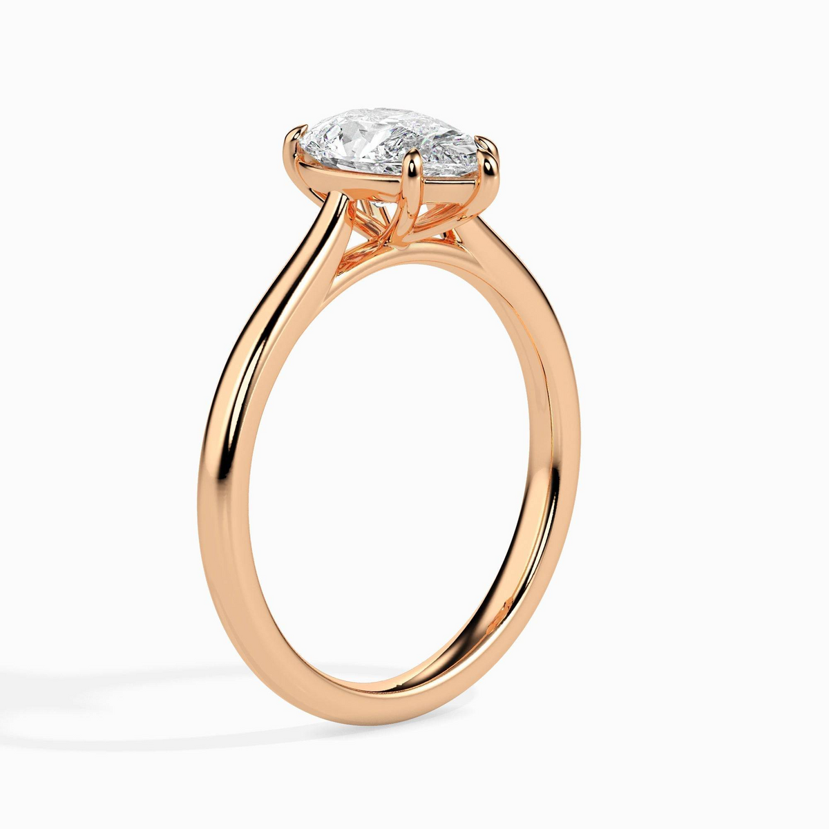 1ct D-VS1 Pear Lab grown Diamond Solitaire ring in 18k Gold