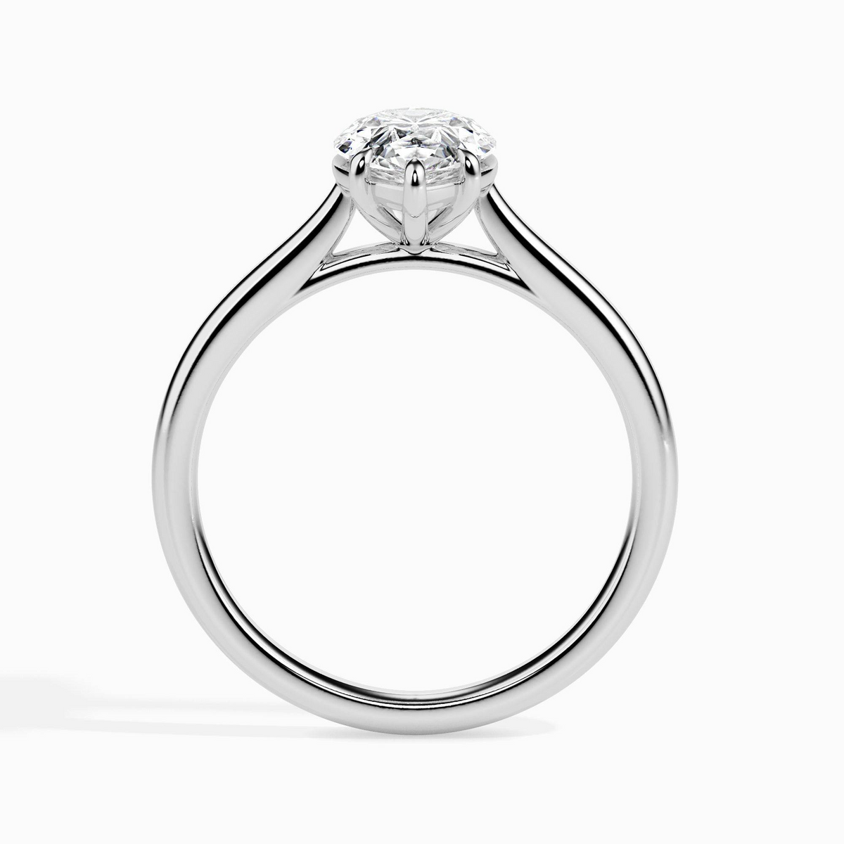 1ct D-VS1 Pear Lab grown Diamond Solitaire ring in 18k Gold