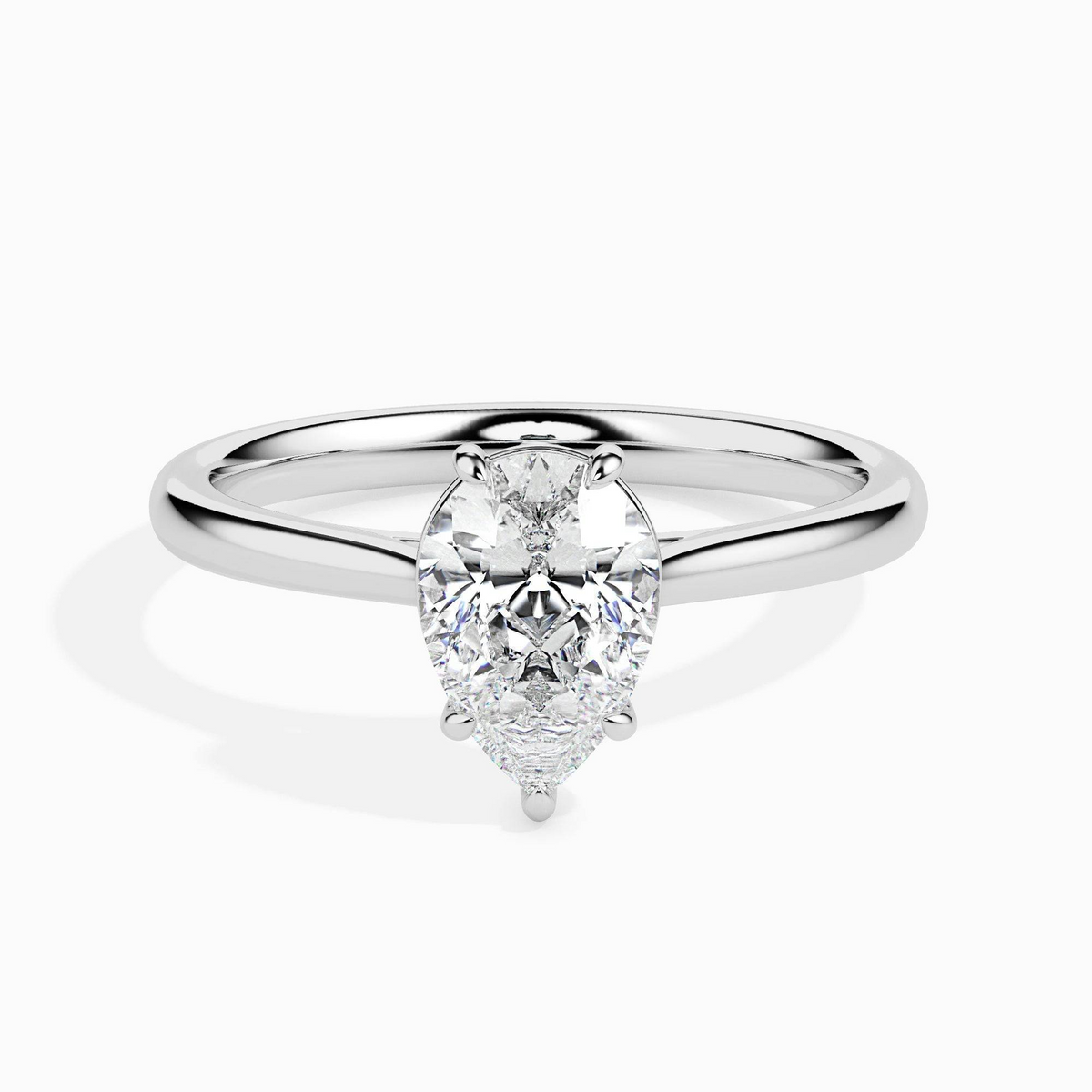 1ct D-VS1 Pear Lab grown Diamond Solitaire ring in 18k Gold