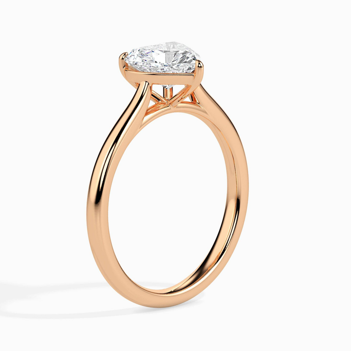 1ct D-VS1 Heart Shape Lab grown Diamond Solitaire ring in 18k Gold