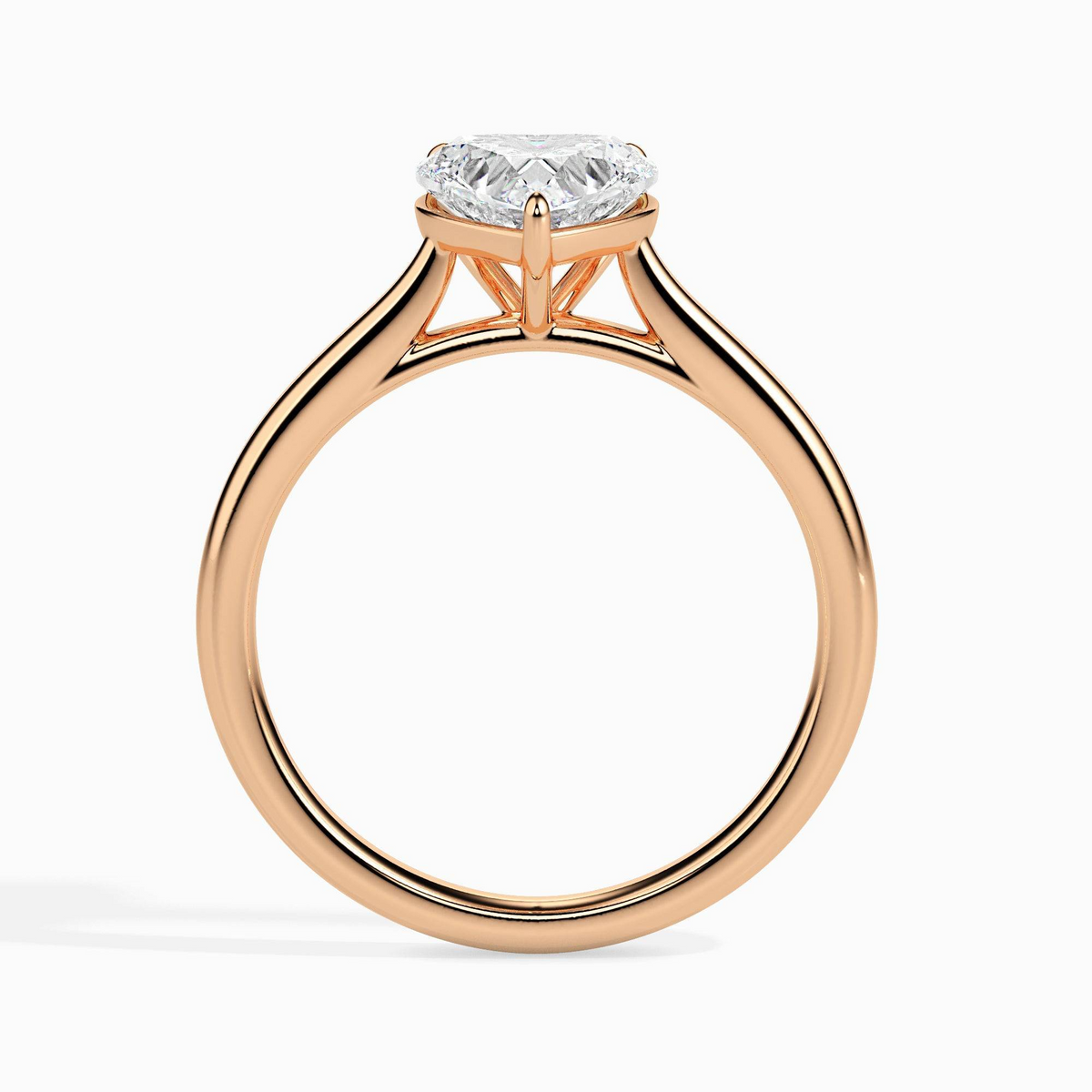 1ct D-VS1 Heart Shape Lab grown Diamond Solitaire ring in 18k Gold
