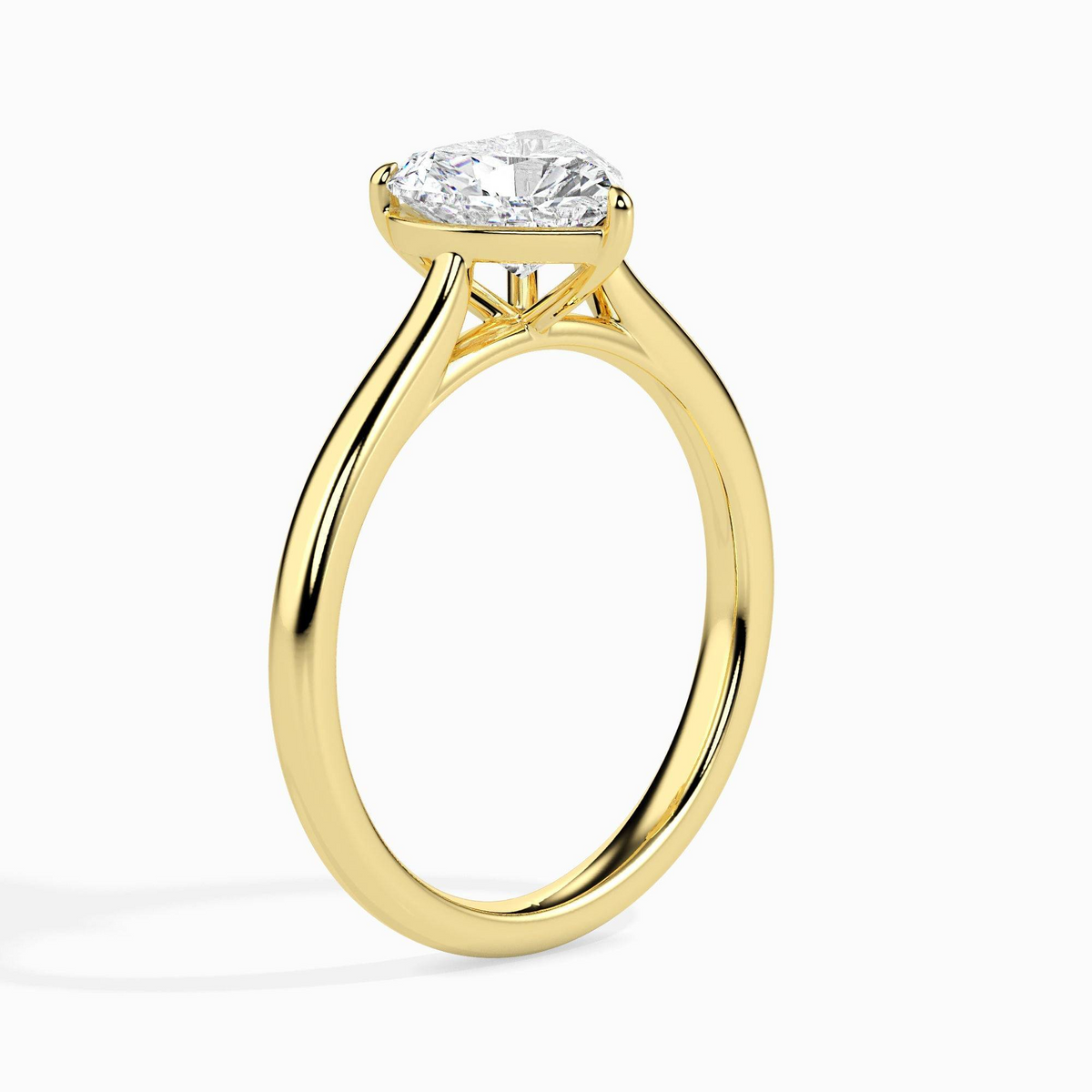 1ct D-VS1 Heart Shape Lab grown Diamond Solitaire ring in 18k Gold