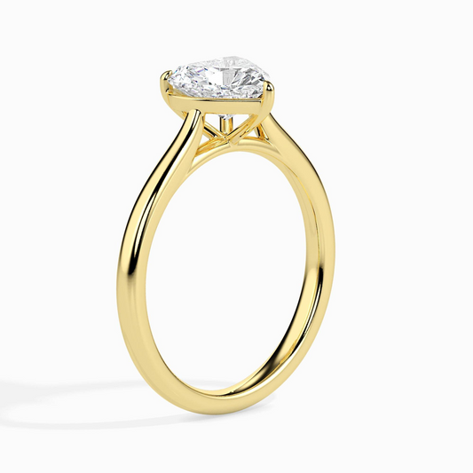 1ct D-VS1 Heart Shape Lab grown Diamond Solitaire ring in 18k Gold