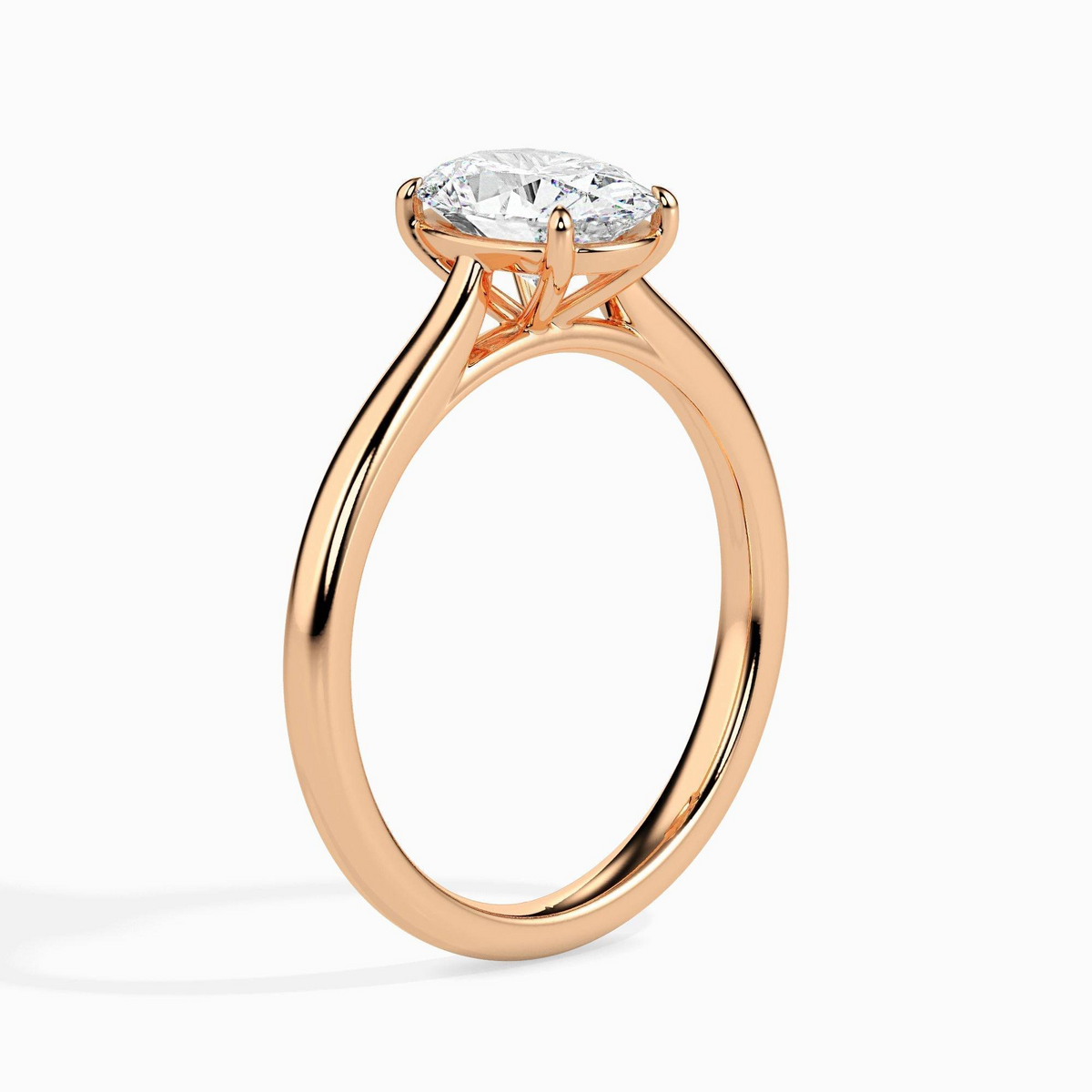 1ct D-VS1 Oval Lab grown Diamond Solitaire ring in 18k Gold