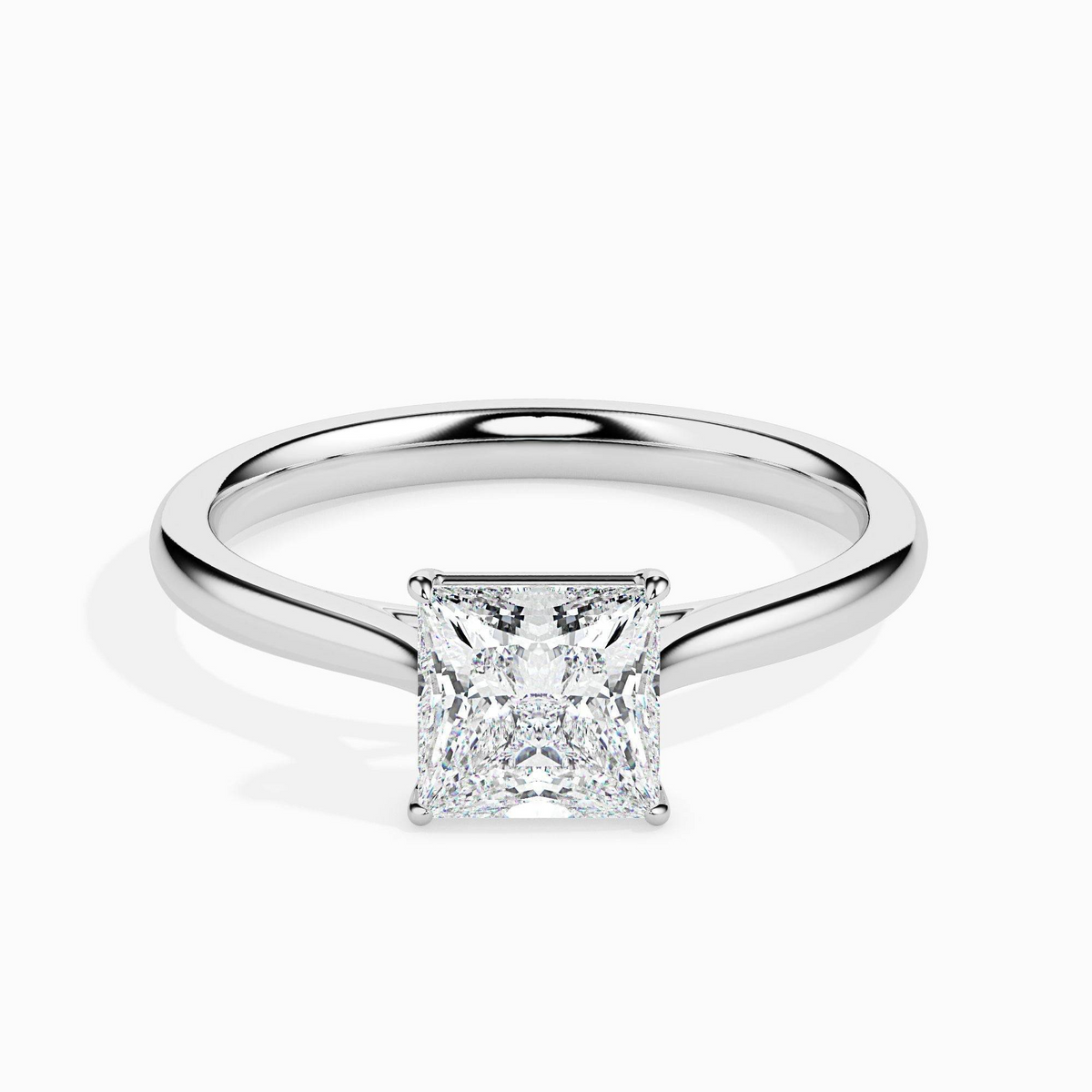 1ct D-VS1 Princess Lab grown Diamond Solitaire ring in 18k Gold