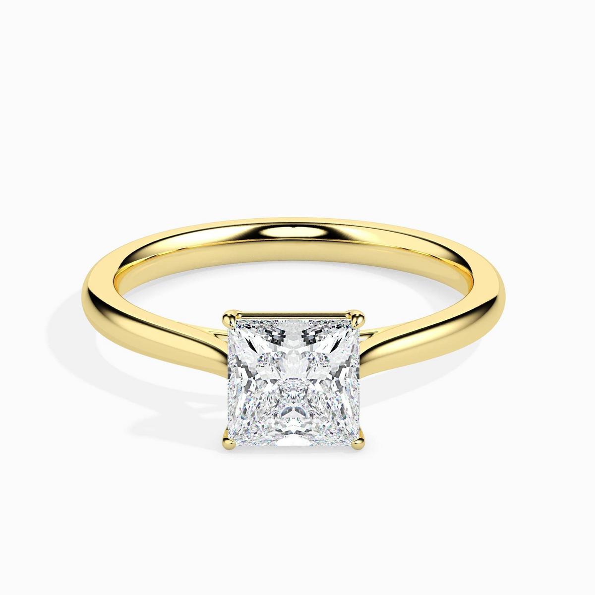 1ct D-VS1 Princess Lab grown Diamond Solitaire ring in 18k Gold
