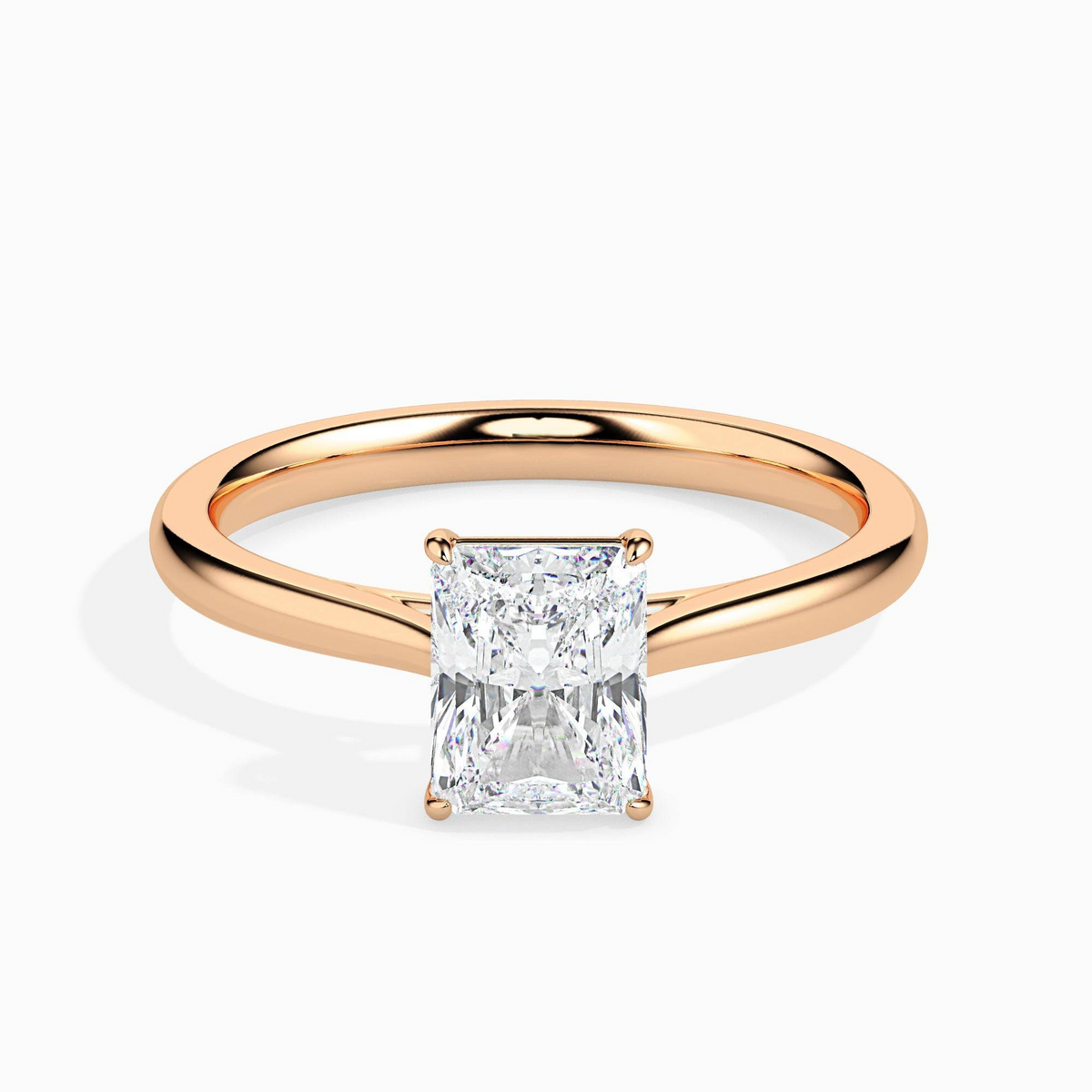 1ct D-VS1 Radiant Lab grown Diamond Solitaire ring in 18k Gold