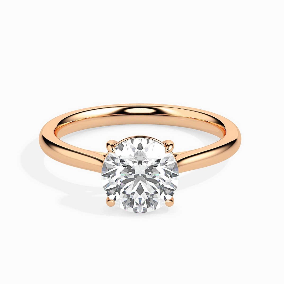 1ct D-VS1 Round Lab grown Diamond Solitaire ring in 18k Gold