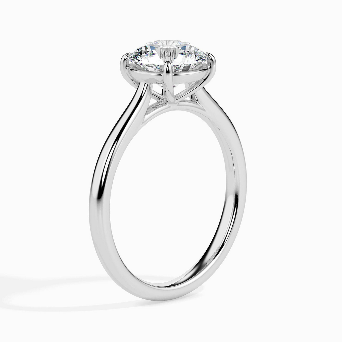 1ct D-VS1 Round Lab grown Diamond Solitaire ring in 18k Gold