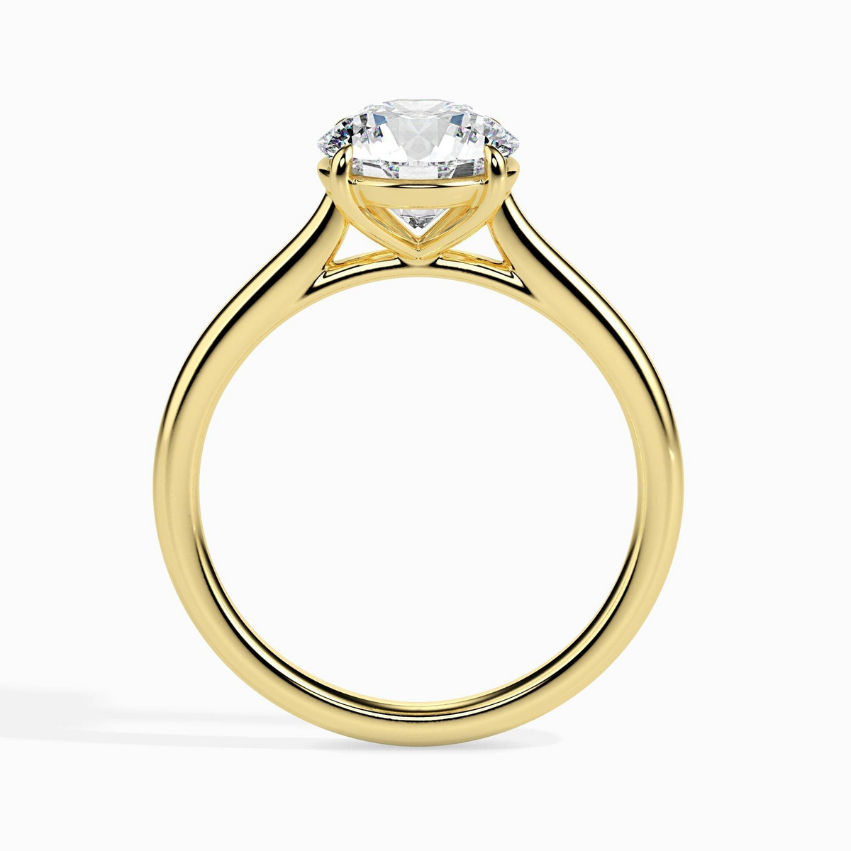 1ct D-VS1 Round Lab grown Diamond Solitaire ring in 18k Gold