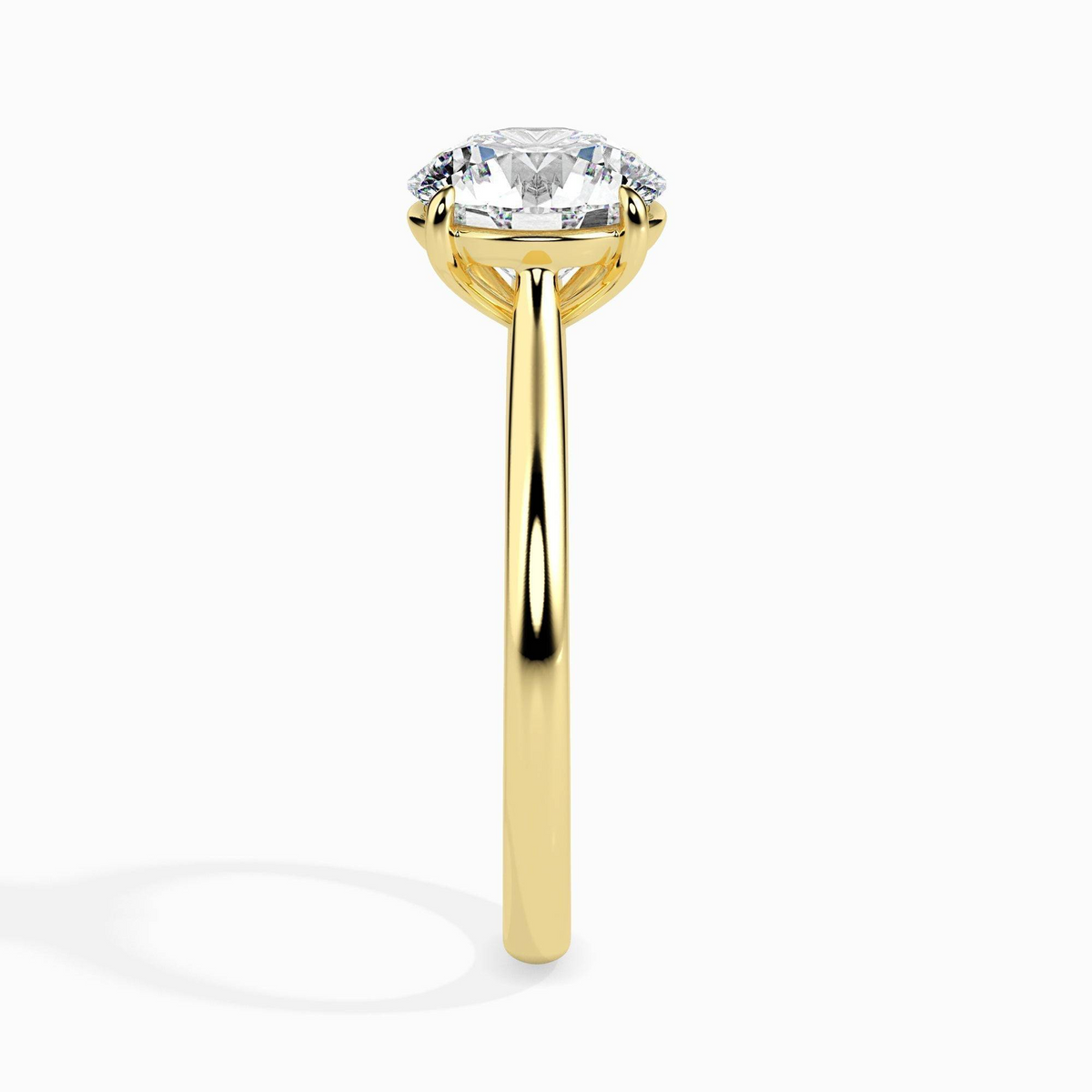 1ct D-VS1 Round Lab grown Diamond Solitaire ring in 18k Gold