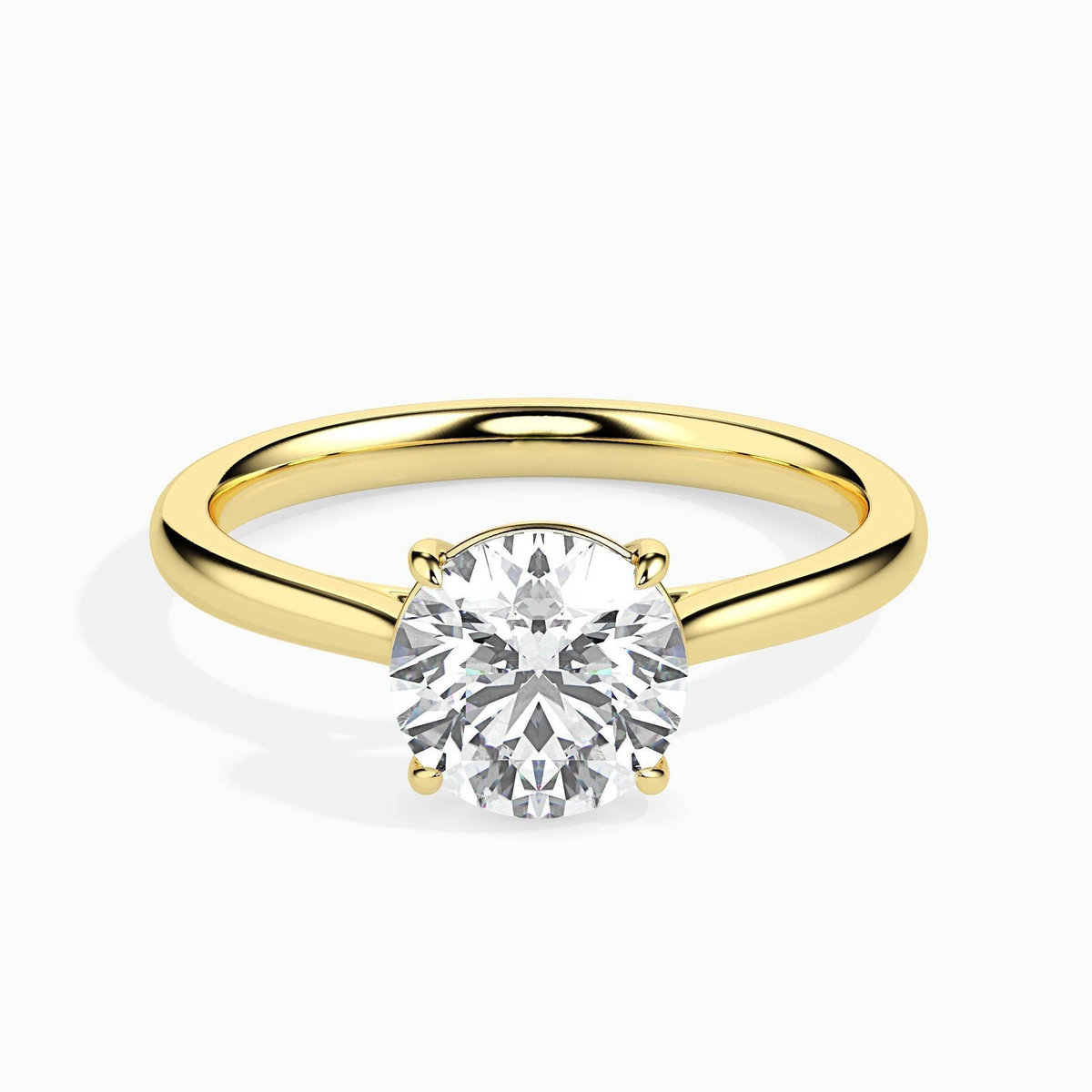 1ct D-VS1 Round Lab grown Diamond Solitaire ring in 18k Gold