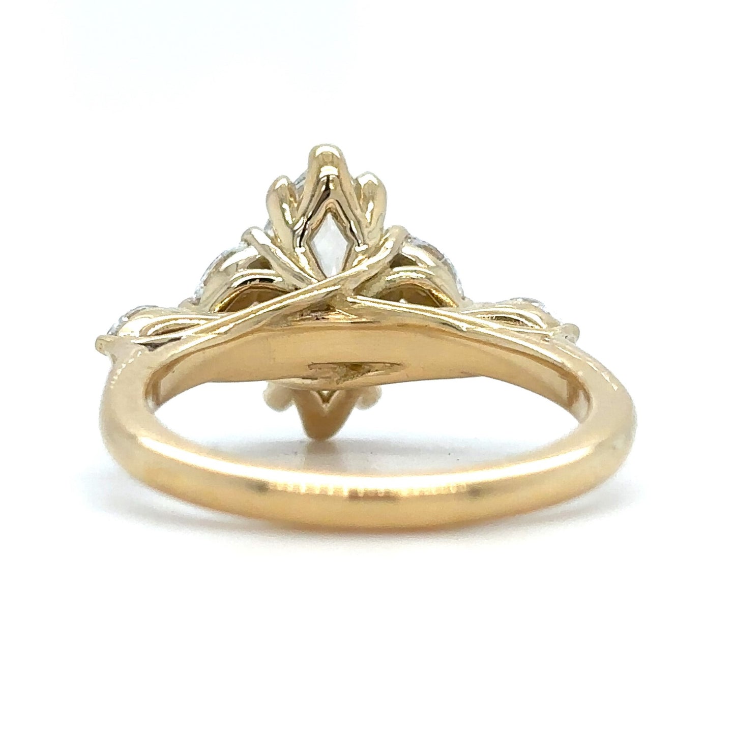 Molly – " 3ct " Marquise Solitaire with 3 Marquise Diamonds on each side (Ready) - Prime & Pure