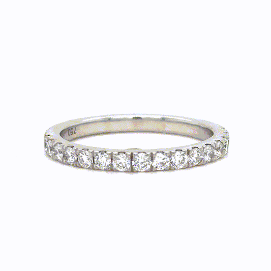 Olga - Half Pavé Wedding Ring - Prime & Pure
