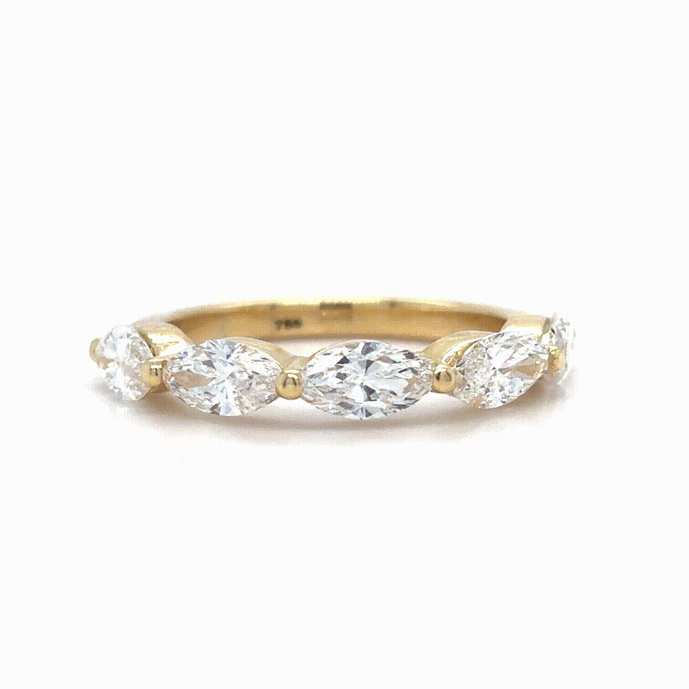 Alma - Marquise Half Eternity Wedding Ring - Prime & Pure